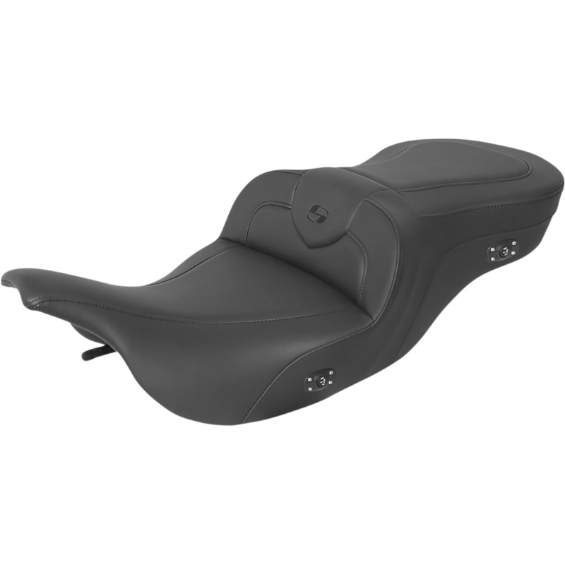 SADDLEMEN Heated RoadSofa* Seat – Without Backrest – Black W/Black Stitching 897-07-187HCT