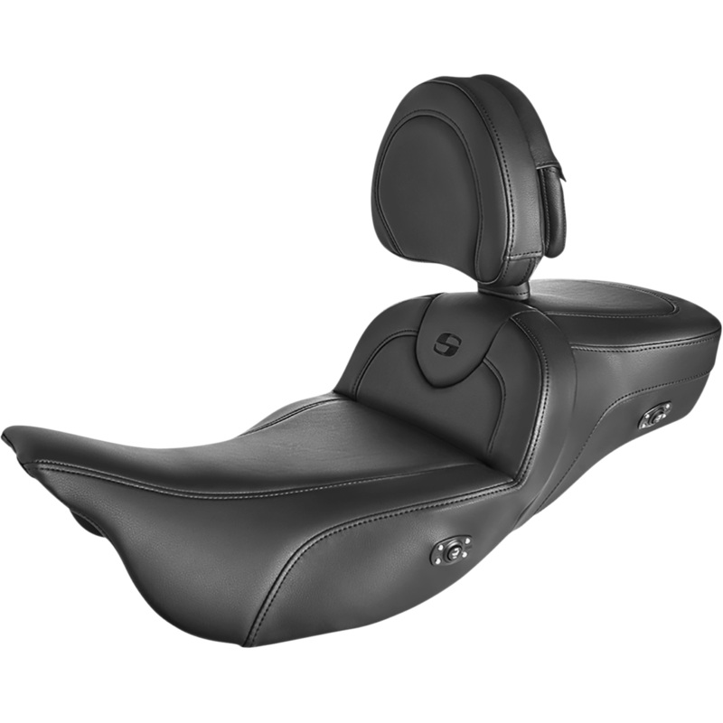 SADDLEMEN Roadsofa* Extended Reach Heated Seat – Black – w/ Backrest 808-07B-188BRHC