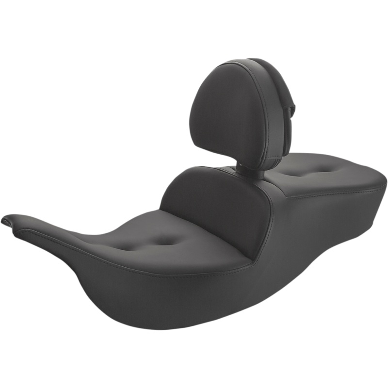 SADDLEMEN Roadsofa* Pillow Top Seat – With Backrest – Black 897-07-181BR