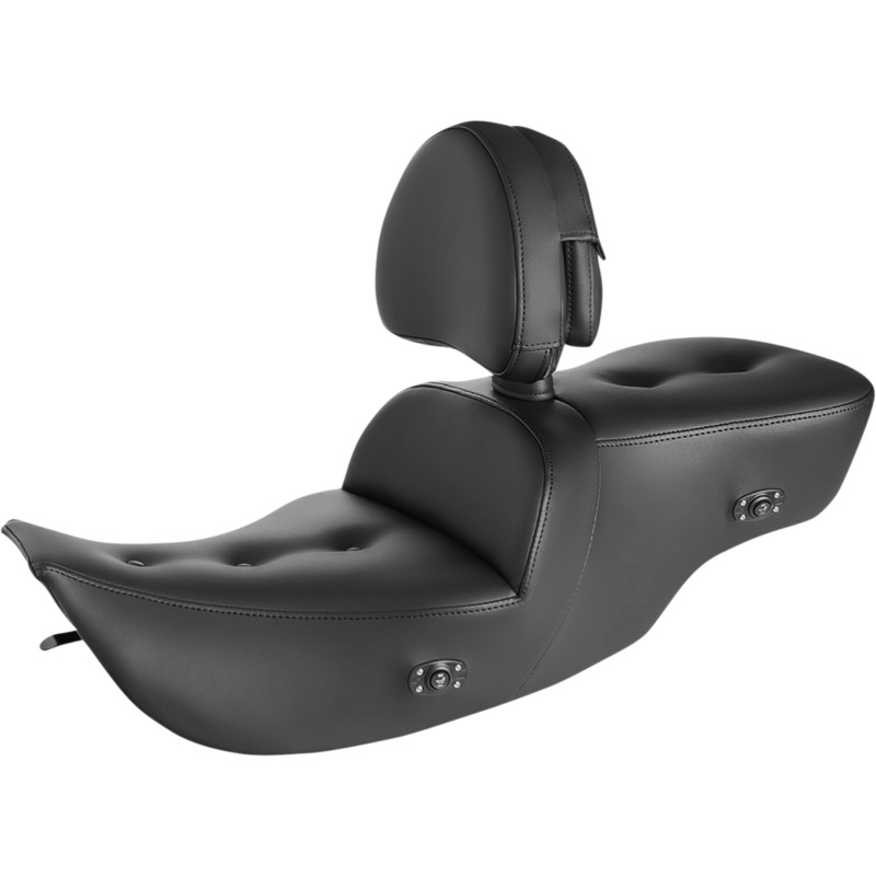 SADDLEMEN Roadsofa* Pillow Top Seat – With Backrest – Heater – Black 897-07-181BRHC