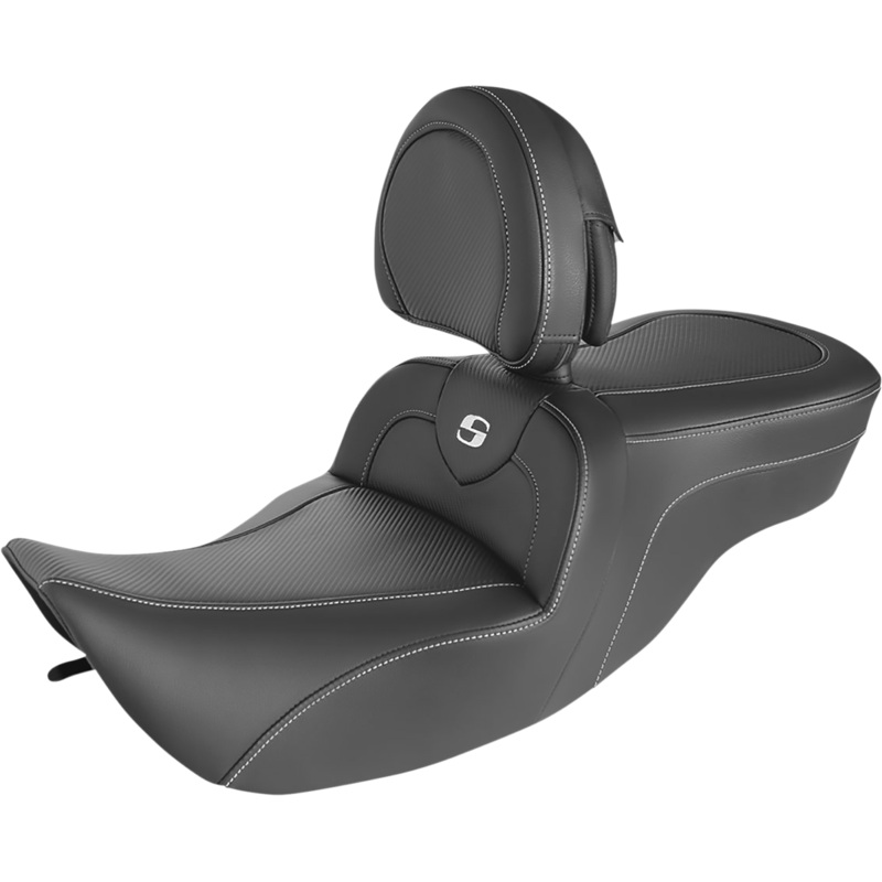 SADDLEMEN Roadsofa* Seat – Carbon Fiber – With Backrest 897-06-185BR