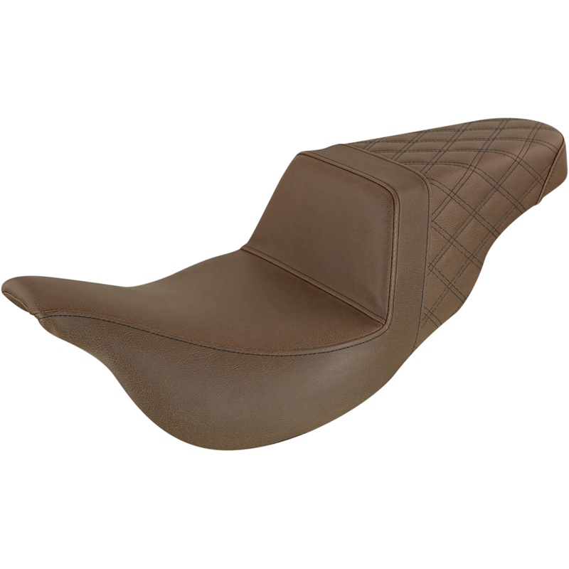 SADDLEMEN Step-Up Seat – Extended Reach – Rear Lattice Stitch – Brown – ’08-’23 FL 808-07B-173BREX