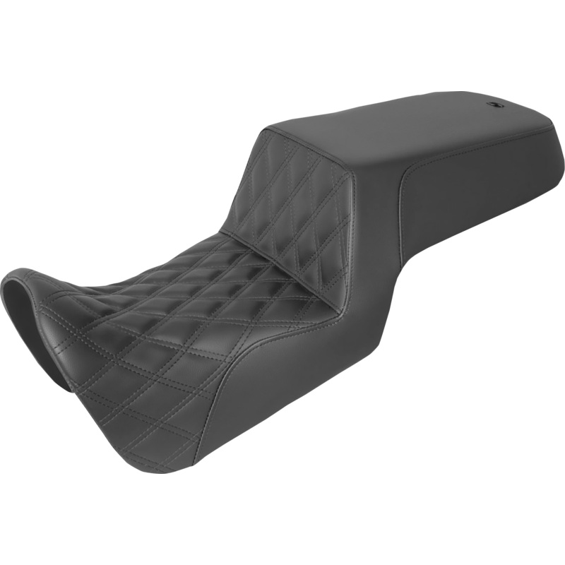 SADDLEMEN Step-Up Seat – Front Lattice Stitch/Rear Smooth – Black 821-34-172