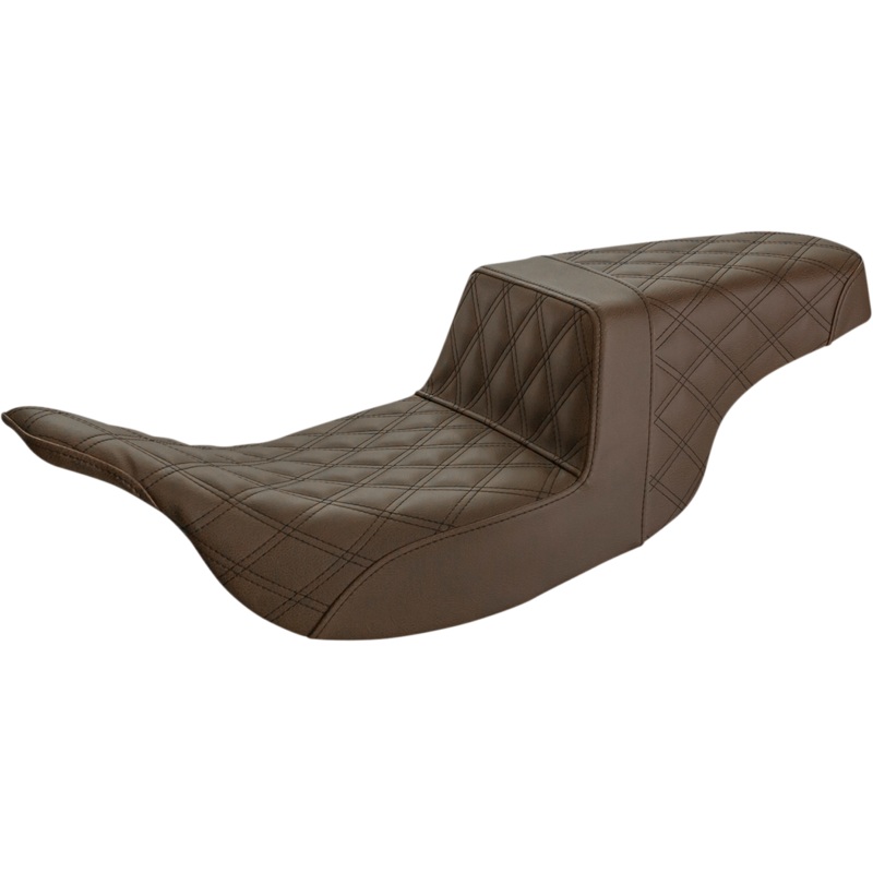 SADDLEMEN Step-Up Seat – Full Lattice Stitch – Brown 897-07-175BR