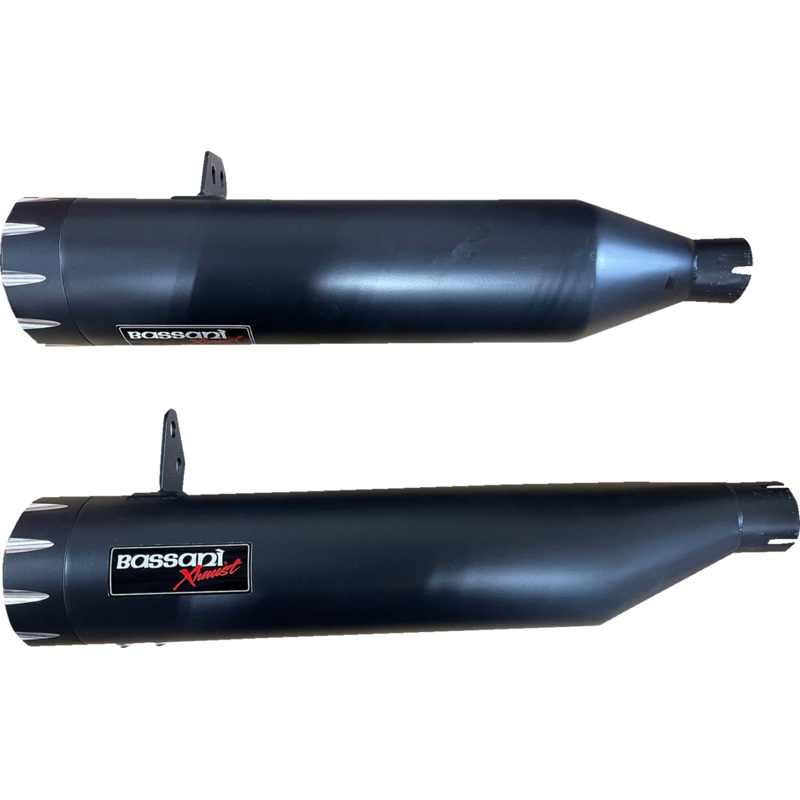 BASSANI XHAUST 4 Slip-On Mufflers – Black 8CH17B