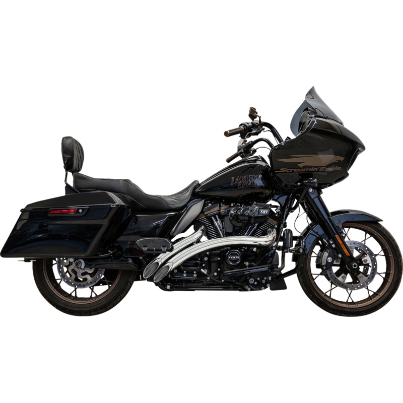 BASSANI XHAUST Sweeper Radial Exhaust System with Heat Shields – Chrome 1F21F