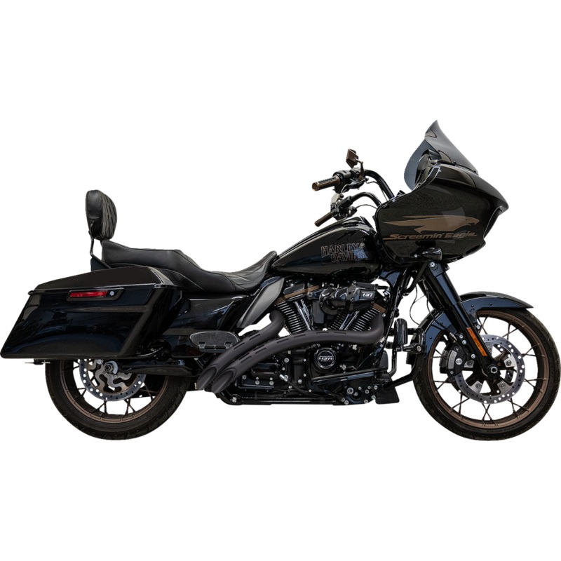 BASSANI XHAUST Sweeper Radial Exhaust System with Slotted Heat Shields – Black 1F22FB