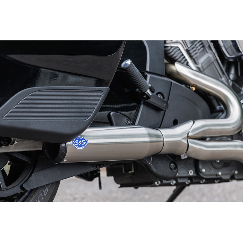 S&S CYCLE 2-into-1 Qualifier Exhaust System – 50-State – Brushed – Stainless Steel 550-1083