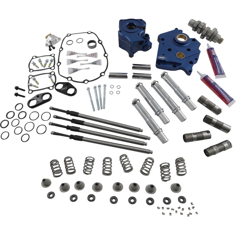 S&S CYCLE Cam Chest Kit with Plate M8 – Chain Drive – Oil Cooled – 540 Cam – Chrome Pushrods 310-1118A