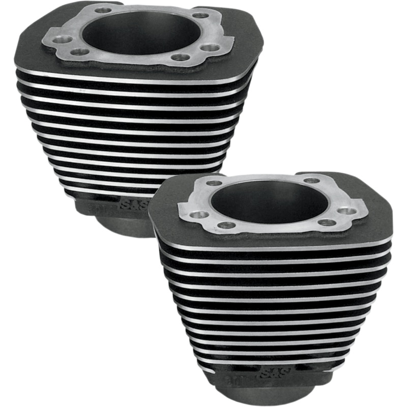 S&S CYCLE Cylinder – Evolution Big Twin – Wrinkle Black – Highlighted Fins 91-7710