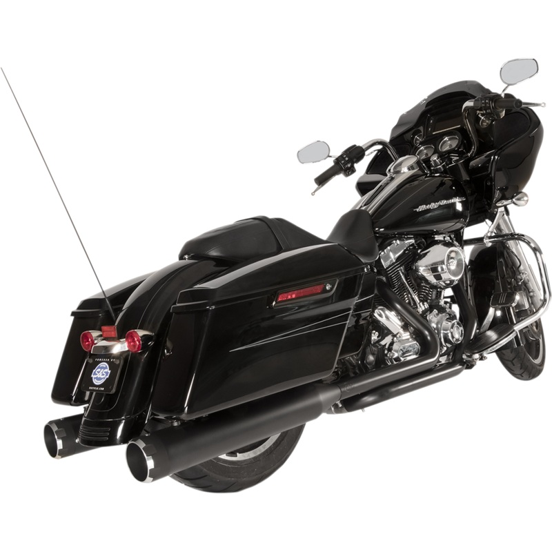 S&S CYCLE El Dorado Dual Exhaust System – Black – Black Thruster 550-0679B