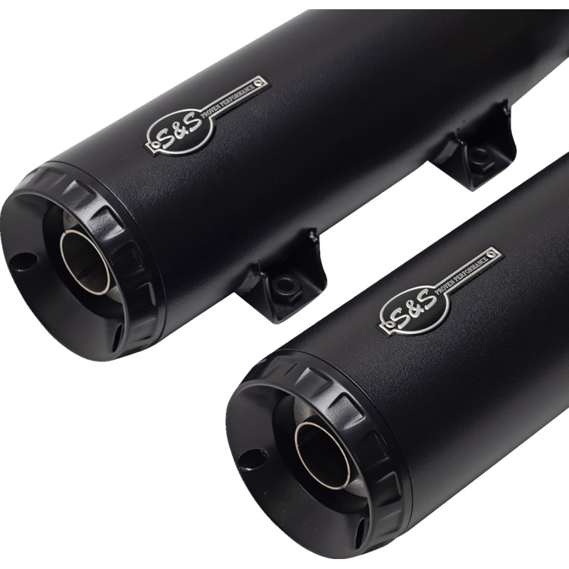 S&S CYCLE Grand National Slip-On Mufflers – Black – 49-State 4110-266