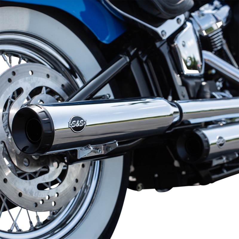 S&S CYCLE Grand National Slip-On Mufflers – Chrome 550-0757B