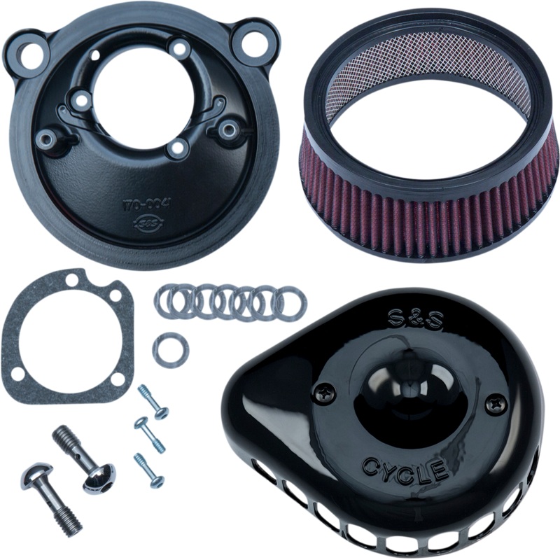 S&S CYCLE Mini Teardrop Stealth Air Cleaner Kit – Gloss Black 170-0440C