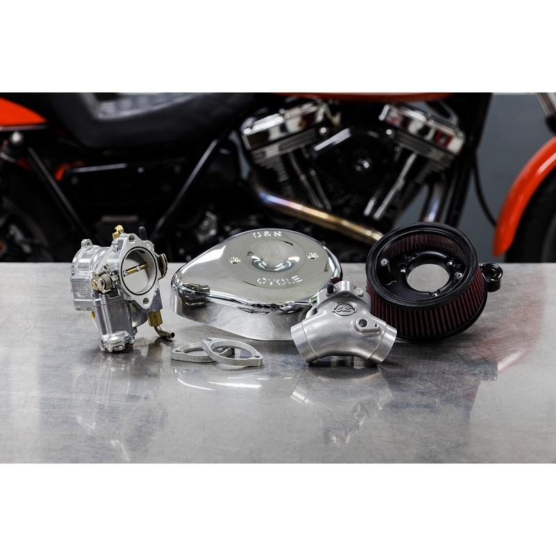 S&S CYCLE Super E Carburetor with Stealth Air Cleaner Kit – Chrome – Twin Cam 110-0149
