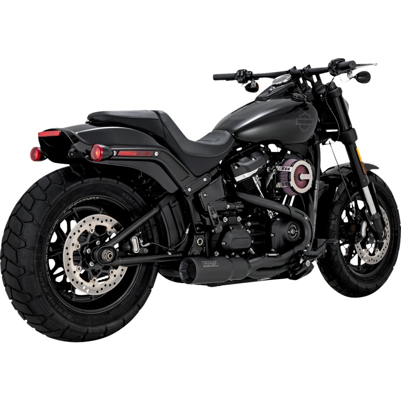 VANCE & HINES 2-into-1 Hi-Output Short Exhaust System – Stainless Steel – Black 47331