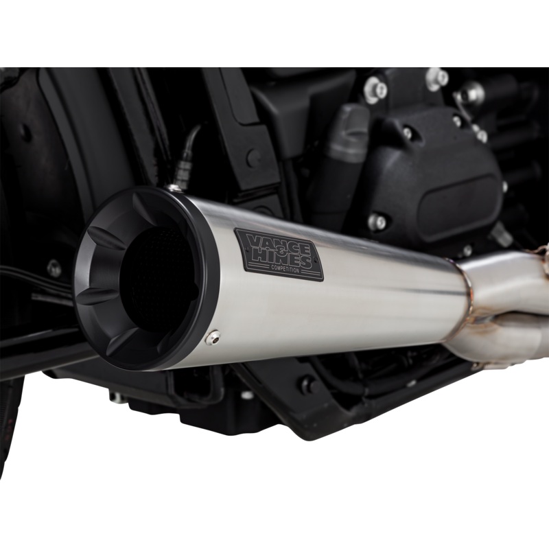 VANCE & HINES 2-into-1 Upsweep Exhaust System – Brushed – Stainless Steel 27323
