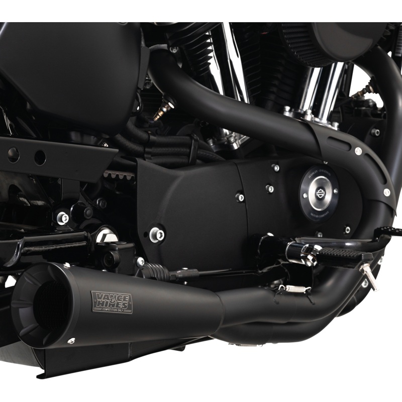 VANCE & HINES Upsweep 2-into-1 Exhaust System – Stainless Steel – Black 47627