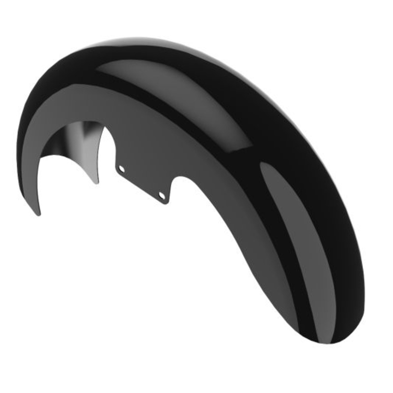Advanblack 19 REVEAL WRAPPER HUGGER FRONT FENDER FOR ’09-’23 HARLEY TOURING – Vivid Black – No Stripe – Black Spacer