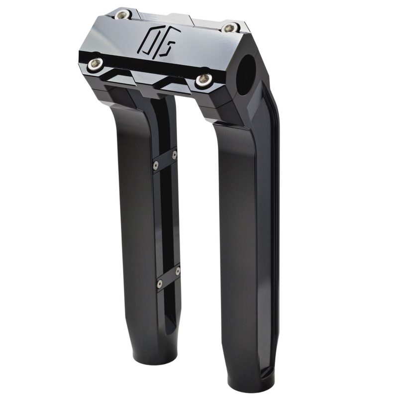 OG 10.5 Pull Back Risers|Standard OG Top Clamp|2018+ M8 Softails OEM Digital Gauge Cut Out|Black|Aluminium Finish|Chrome