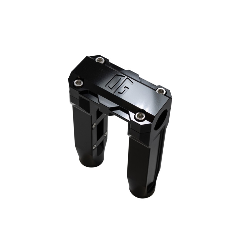 OG 6.5 Straight Risers|Standard OG Top Clamp|2018+ M8 Softails OEM Digital Gauge Cut Out|Black|Aluminium Finish|Chrome