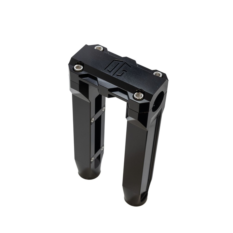 OG 8.5 Straight Risers|Standard OG Top Clamp|2018+ M8 Softails OEM Digital Gauge Cut Out|Black|Aluminium Finish|Chrome