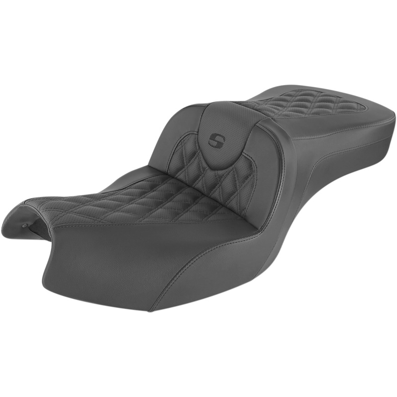 SADDLEMEN Roadsofa* Seat – Full Lattice Stitch – Black – Indian I20-06-182