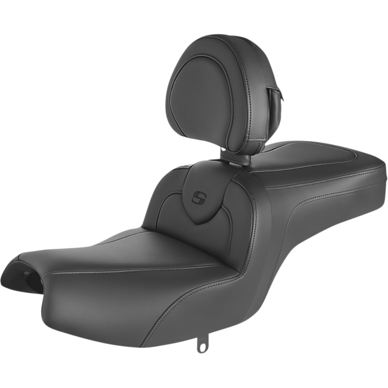 SADDLEMEN RoadSofa* Seat – with Backrest – Black w/ Black Stitching – Challenger ’20-’22 I20-06-187BR