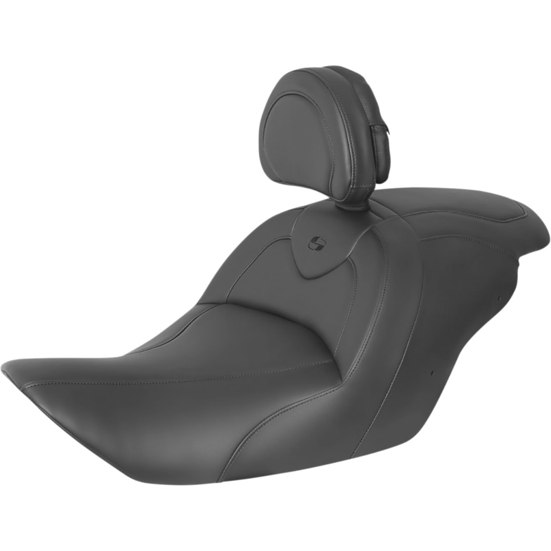 SADDLEMEN RoadSofa* Seat – with Backrest – Black w/ Black Stitching – GL1800 ’14-’17 H23-20-187BR
