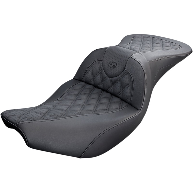 SADDLEMEN Roadsofa* Seat – without Backrest – Lattice Stitch – Black – Indian ’14-’23 I14-07-182