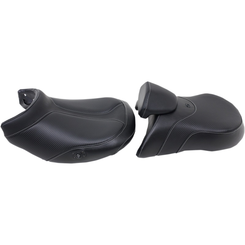 SADDLEMEN Seat – Adventure Tour – Two-Piece – Low – With Lumbar Backrest – Stitched – Black – Heated 0810-BM33LRHCT