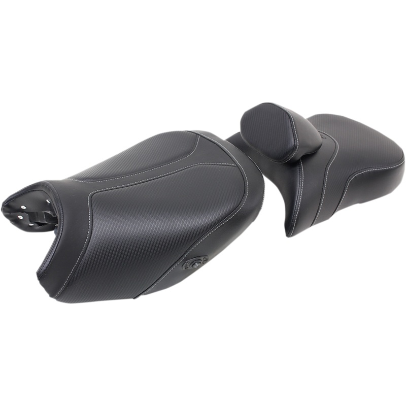 SADDLEMEN Seat – Adventure Tour – Two-Piece – Standard – With Lumbar Backrest – Stitched – Black – Heated 0810-BM33RHCT