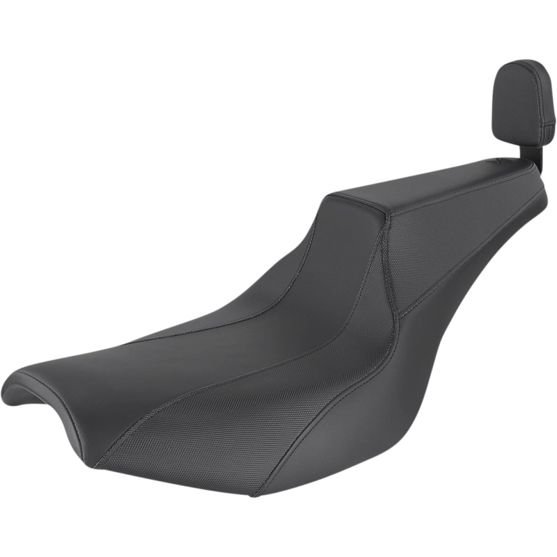 SADDLEMEN Seat – Signature Series – With Passenger Backrest Pad – Gripper – Black FD88209