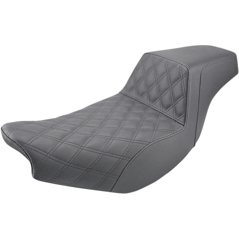 SADDLEMEN Step-Up Seat – Front Lattice/Rear Smooth – Black – Indian I14-07-172