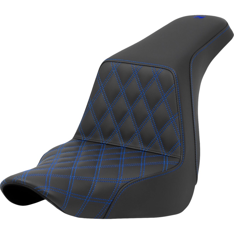 SADDLEMEN Step-Up Seat – Front Lattice Stitch – Blue Stitch – FXLR/FLSB ’18-’21 A818-29-172BLU