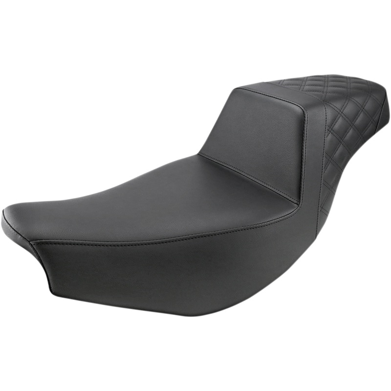 SADDLEMEN Step-Up Seat – Front Smooth/Rear Lattice – Black – Indian I14-07-173