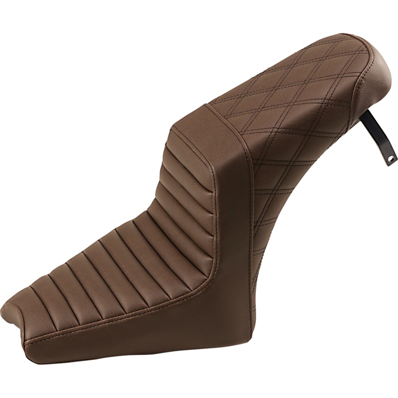 SADDLEMEN Step-Up Seat – Front Tuck-n-Roll/Rear Lattice Stitch – Brown – Scout ’18-’19 I18-33-176BR