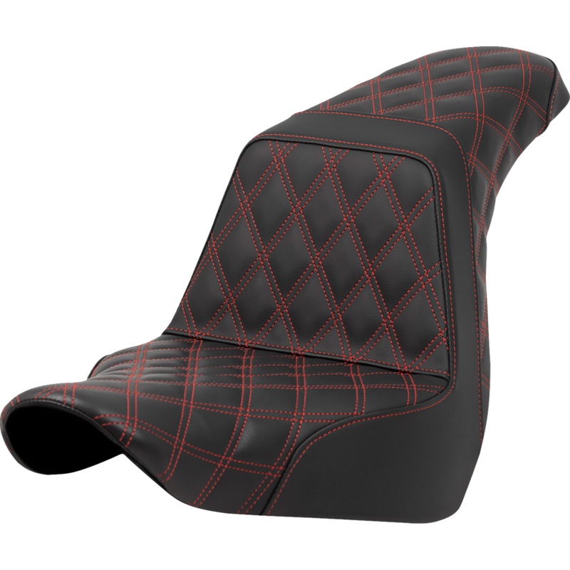 SADDLEMEN Step-Up Seat – Full Lattice Stitch – Red Stitch – FXLR/FLSB ’18-’21 A818-29-175RED