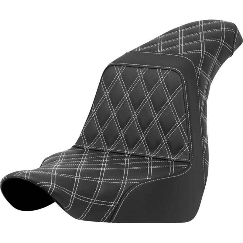 SADDLEMEN Step-Up Seat – Full Lattice Stitch – White Stitch – FXLR/FLSB ’18-’21 A818-29-175WHI