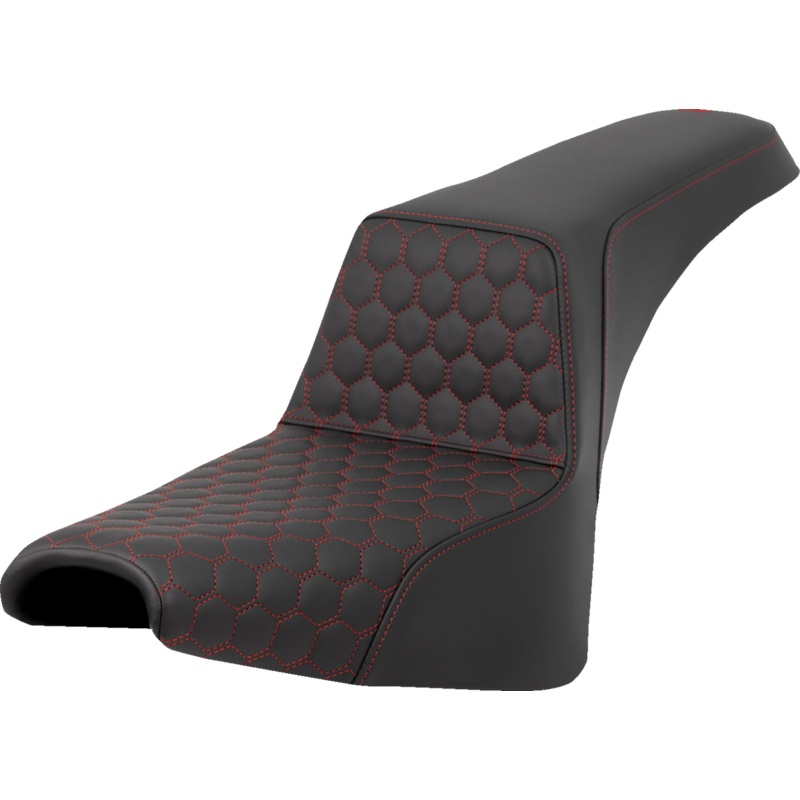 SADDLEMEN Step-Up Seat – Honeycomb – Red Stitching – FXBB/FXST ’18-’23 A818-30-177RED