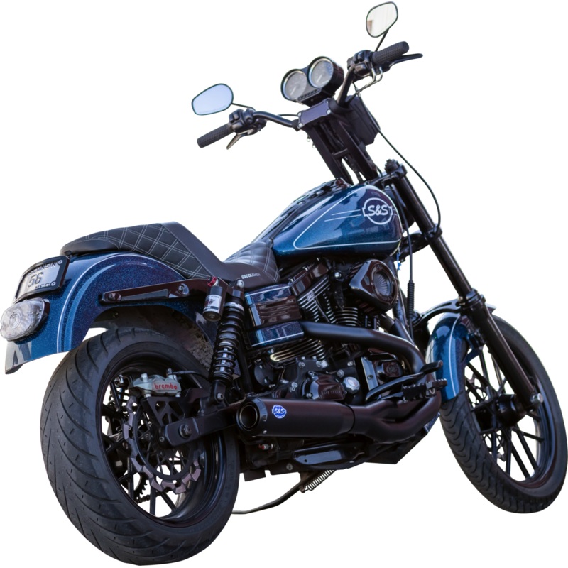 S&S CYCLE 2-into-1 Qualifier Exhaust System – Guardian Black 550-1098