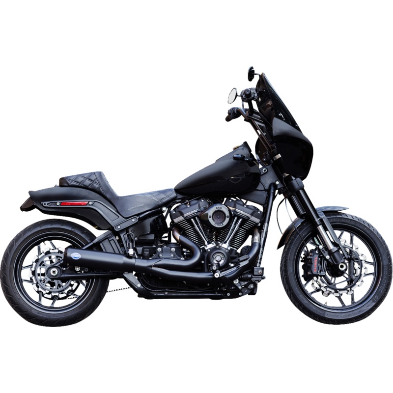 S&S CYCLE 2-into-1 Qualifier Exhaust System – Race Only – Black 550-1106