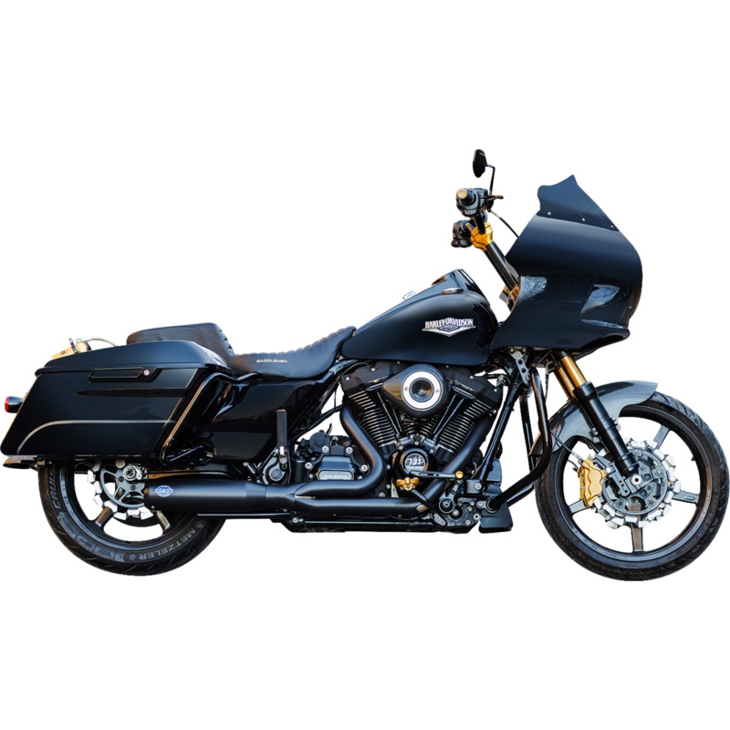 S&S CYCLE 2-into-1 Qualifier Exhaust System – Race Only – Black 550-1109