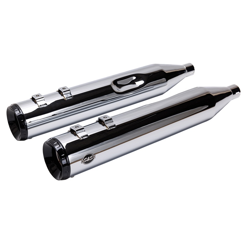 S&S CYCLE 4-1/2 GNX Slip-On Mufflers – Chrome 550-1079