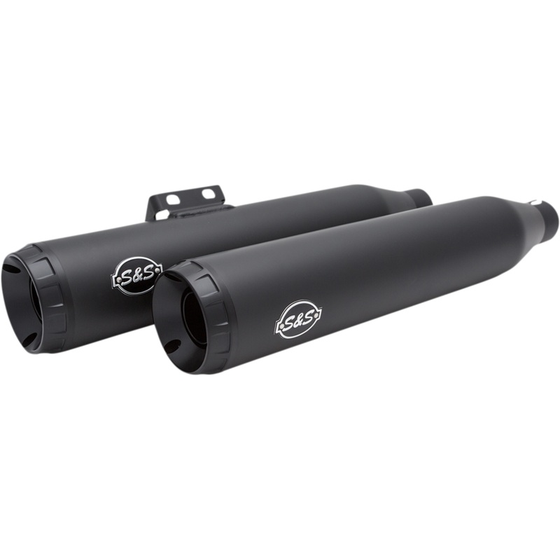 S&S CYCLE Grand National Slip-On Mufflers – Black 550-0754B