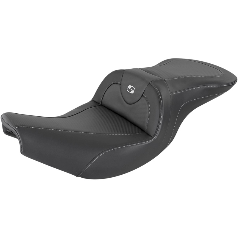SADDLEMEN Heated Roadsofa* Seat – Carbon Fiber – Without Backrest – Black I14-07-185HCT