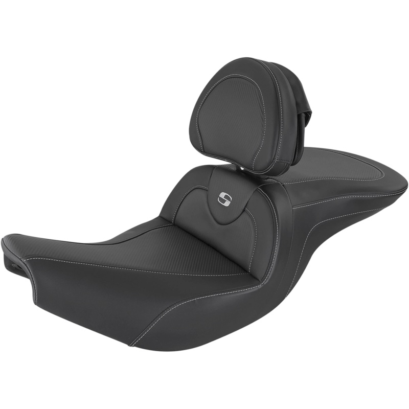 SADDLEMEN Roadsofa* Seat – Carbon Fiber – Includes Backrest – Black – Indian I14-07-185BR