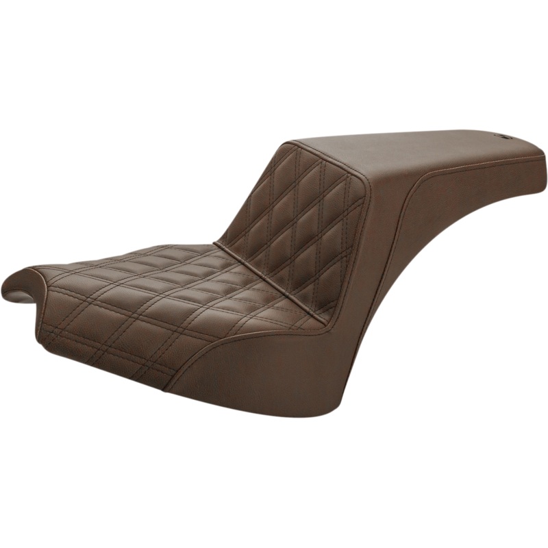 SADDLEMEN Step-Up Seat – Front Lattice/Rear Smooth – Brown – Chief I21-04-172BR