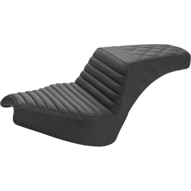 SADDLEMEN Step-Up Seat – Front Tuck-n’-Roll/Rear Lattice – Black – Chief I21-04-176