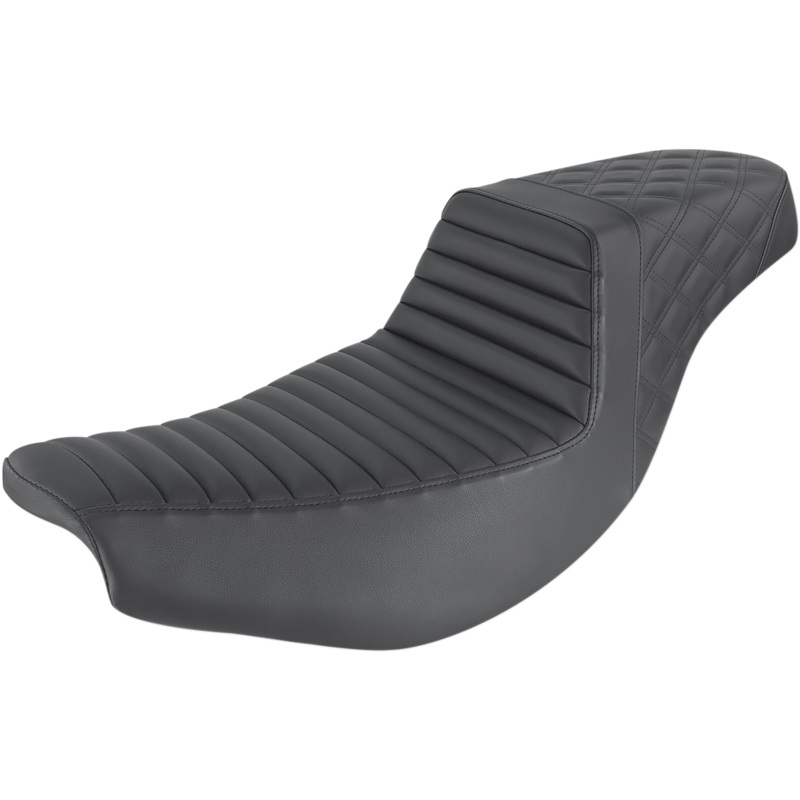 SADDLEMEN Step-Up Seat – Front Tuck-n’-Roll/Rear Lattice – Black – Indian I14-07-176